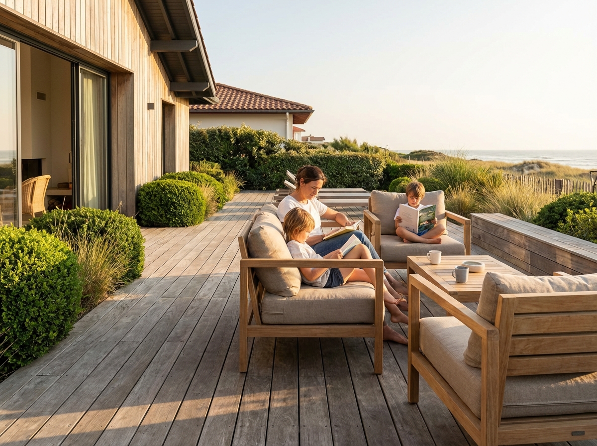 Terrasse etagee en Thermofrene — Jardin en denivele, Anglet
